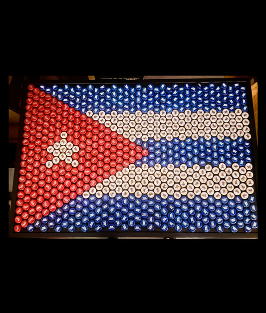 Flag of Cuba Bottle Cap Sign