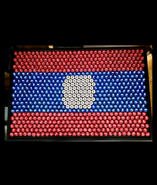 Flag of Laos Bottle Cap Sign