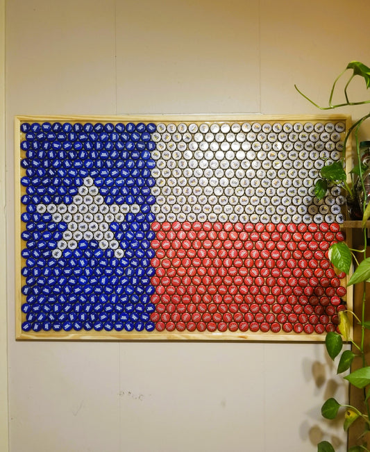 Flag- Texas State Flag Bottle Cap Sign