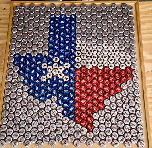 Flag- Texas State Flag Bottle Cap Sign