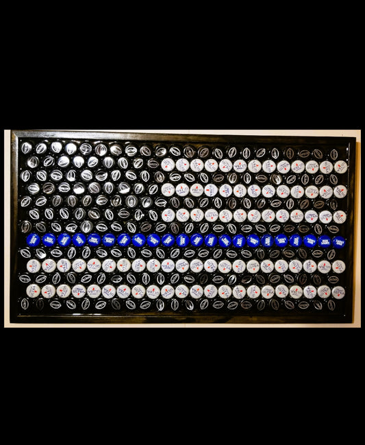 Flag- Thin Blue Line Bottle Cap Sign